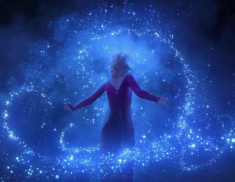 Elsa's ice powers swirl around her.
Image courtesy of @disneyfrozen via Instagram