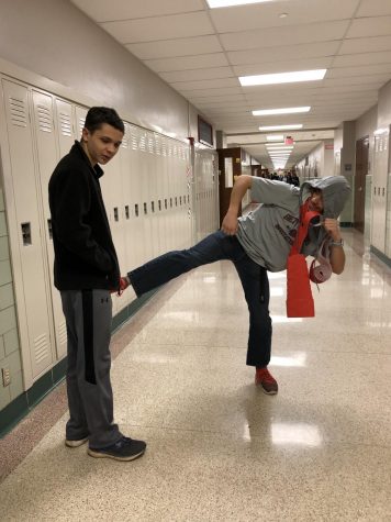 Courier reporters mimic issues in the hallway that may annoy students and faculty.
Photograph by Sam Timlin
