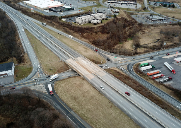Aerial shot of the old intersection at Exit 4. Photograph Courtesy of The York Dispatch