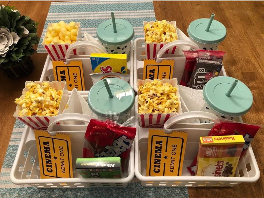 A snack tray is set up for the perfect family movie night. Photograph  by Pixiedust_creations_js 
