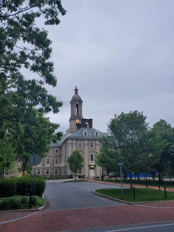A view of the now empty campus of Penn State. Photo Via twitter @tylerjoelb