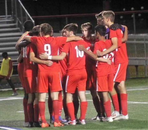 soccer team huddle practice