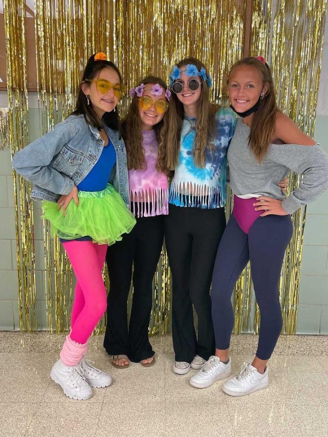 Students go back in time to dress up for Decade Day on Monday, Sep. 27. Photograph Courtesy of Ellie Dunaja 