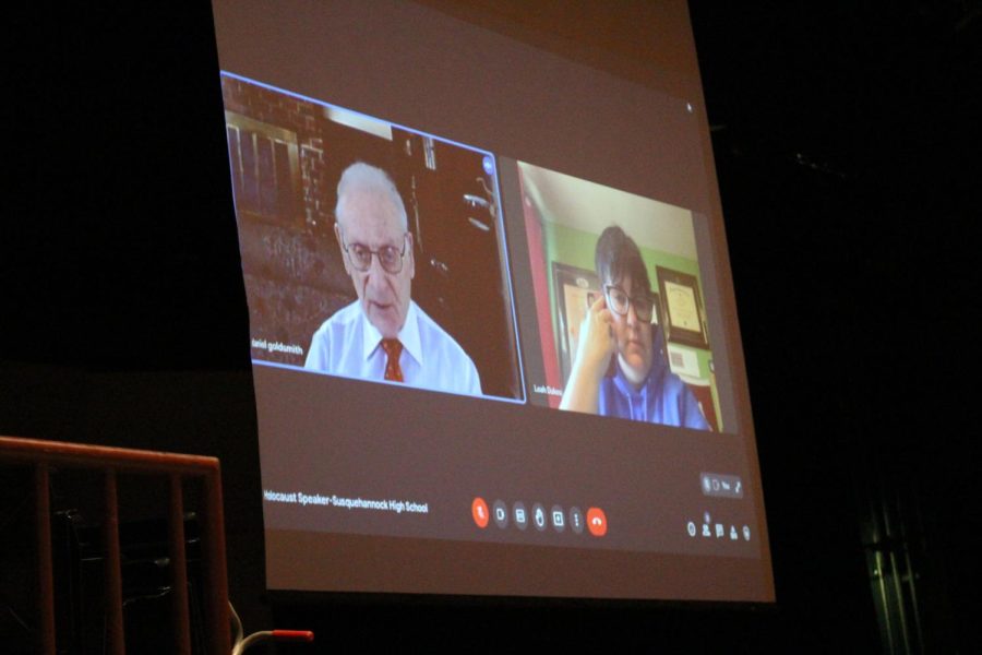 Daniel Goldsmith virtually speaks with students.
Photographed by Maggie Grim