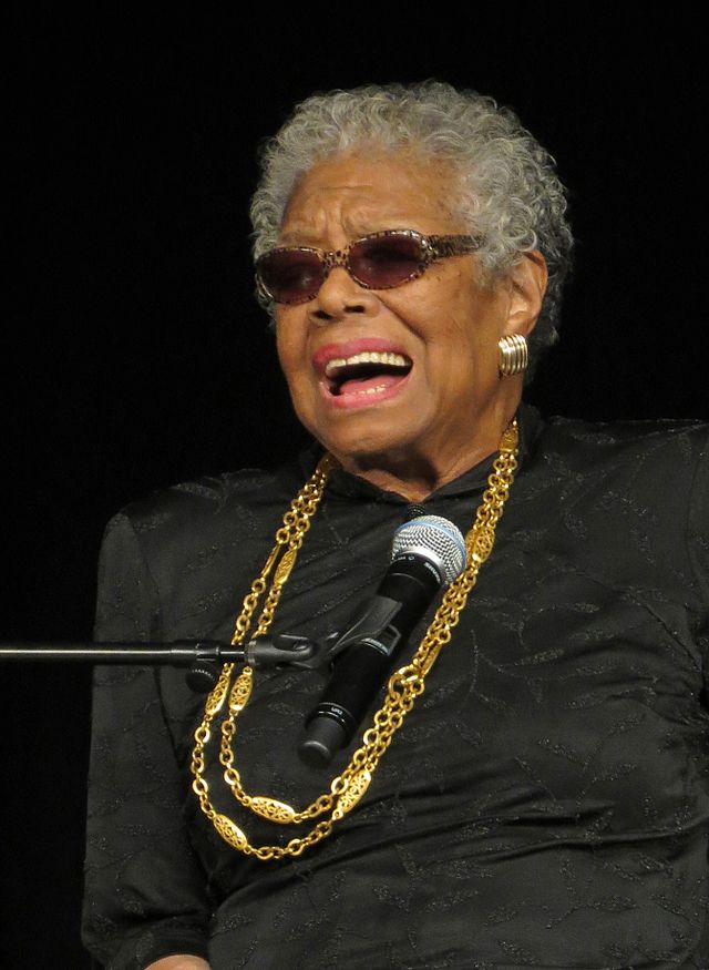 Maya Angelou was a civil rights activist, poet, and award-winning author. 
Photograph by York College ISLGP, CC BY 2.0 , via Wikimedia Commons