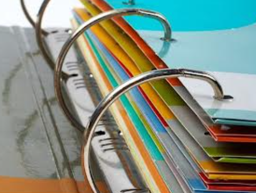 Image of colored folders in a school binder. Photograph courtesy of @school.organization.hacks on Instagram. 