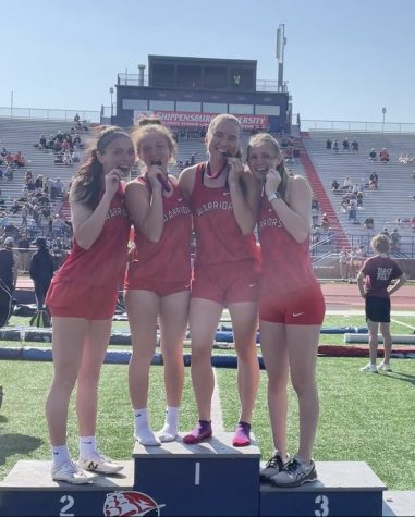 Photograph of the girls that won the 4x100m. Photograph by ryleigh.marks via Instagram