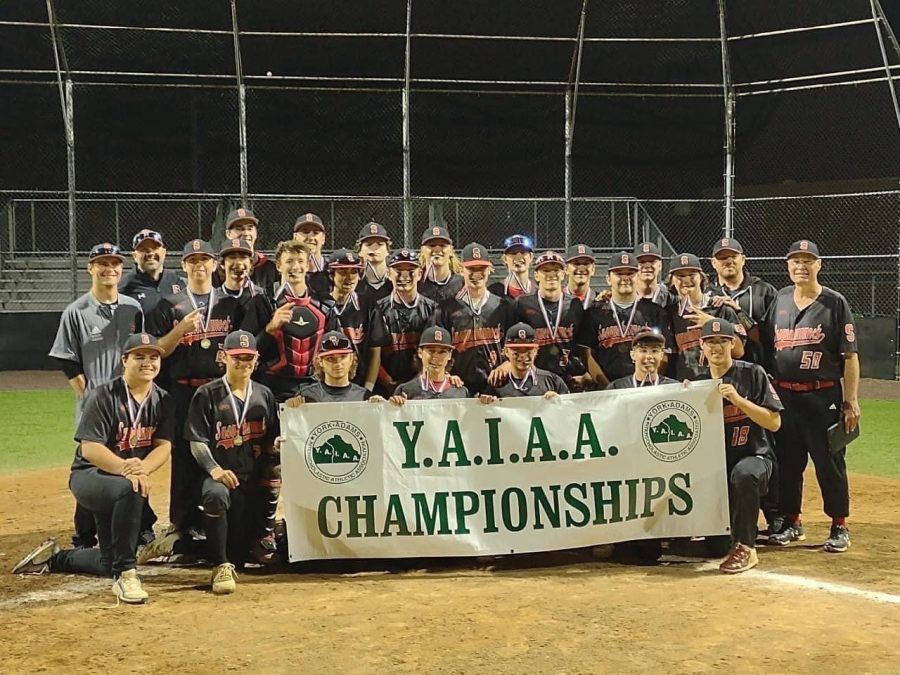 Varsity Baseball after winning the County Championship. Photograph by Joel Stoneberg 