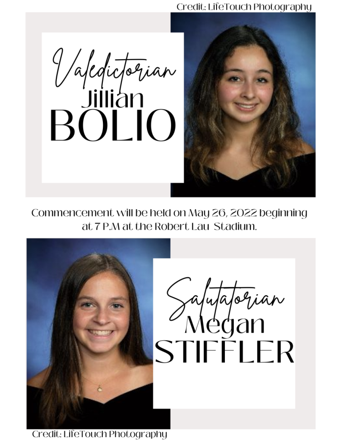 The class of 2022 valedictorian is Jillian Bolio, alongside salutatorian Megan Stiffler. Commencement will take place on May 26, 2022 beginning at 7 P.M. held at the Robert Lau Stadium at Susquehannock High School.