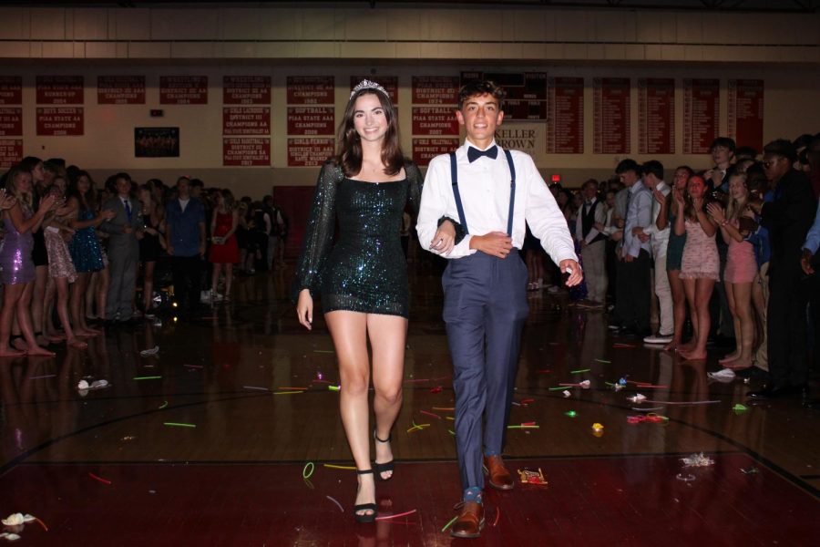Homecoming queen Anne Jackson rules the homecoming court with escort Dillan Dunaja. Photograph Courtesy of Lifetouch