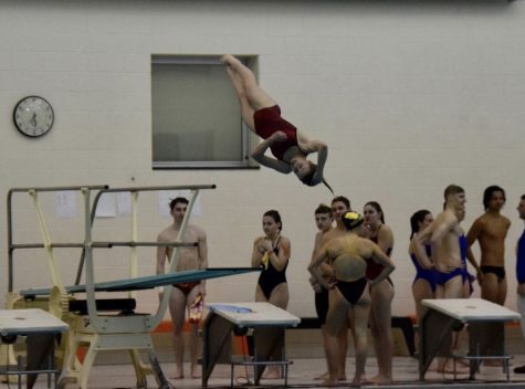 Porter dives off diving board.
Photograph courtesy of McKenna.Porter via Instagram.  