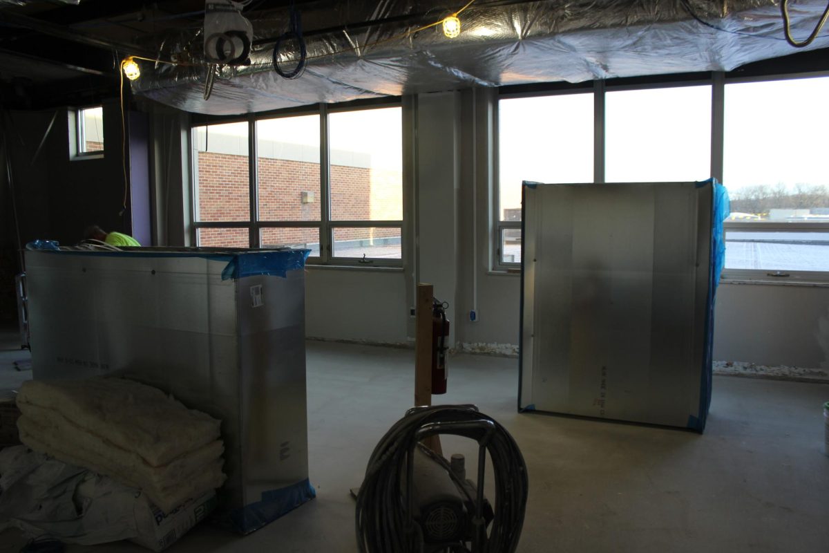 HVAC Equipment is being installed in the former classroom of Kori Eisenhart