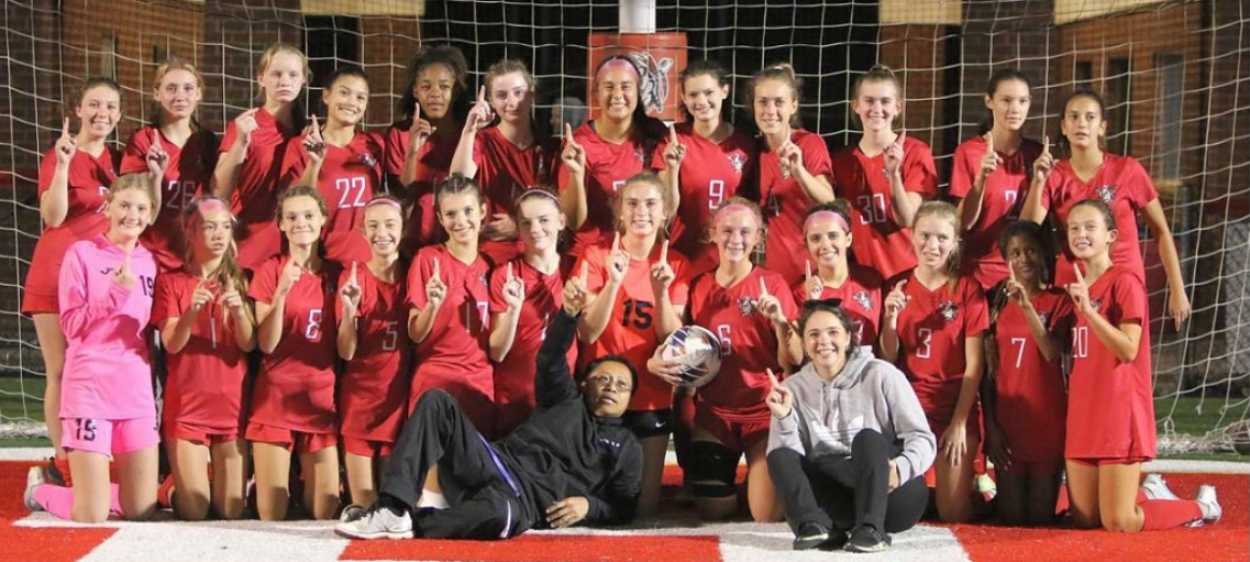 Susquehannock Girls Soccer poses after winning first place in their Division during the 2023 season. Photo by Chris Barrett