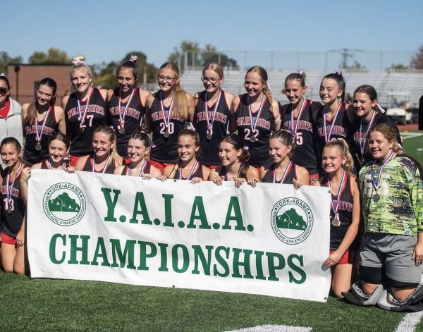 Susquehannock Field Hockey Athletes pose after being crowned YAIAA Division II Champions