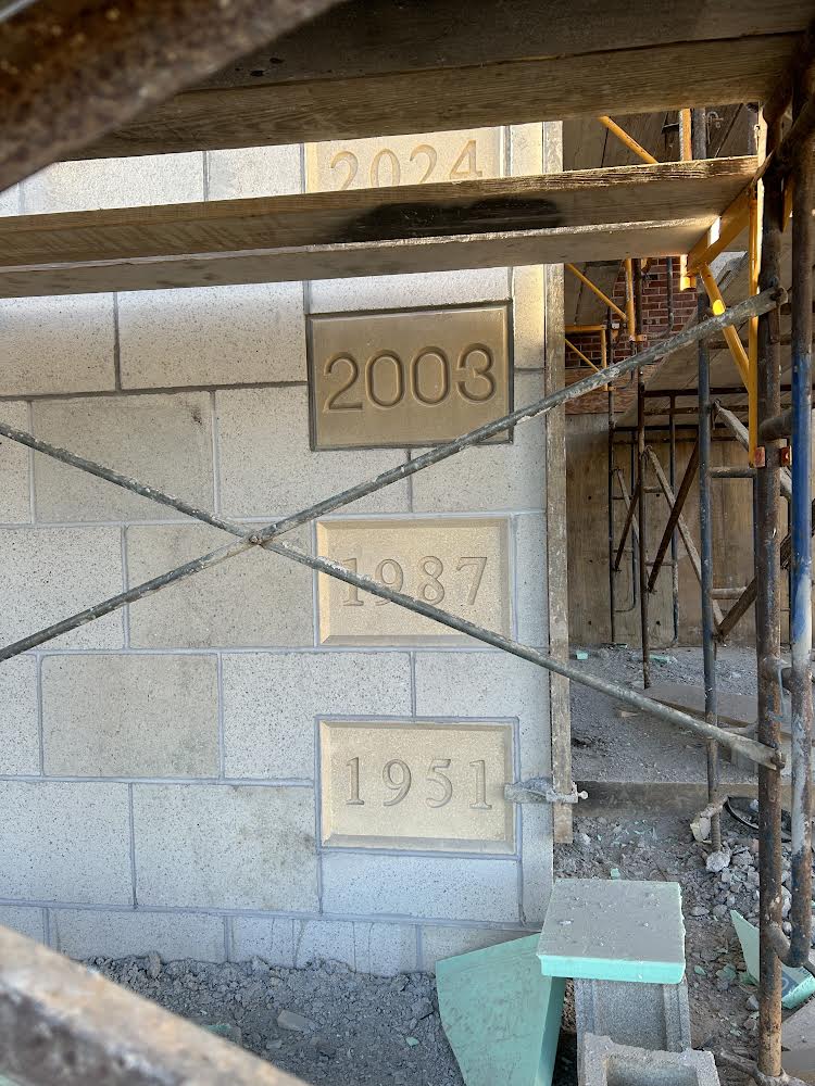 Plaques embedded in the front wall of the building display the years the high school was originally built and subsequently renovated. Dr. Sterner is happy to see the end of this multi-year project. “It’s been some shuffling and things like that over the past three years of construction. But I will say that I grew up in a family that did construction, so there is an element of excitement, seeing the things that have some familiarity,” Sterner said.