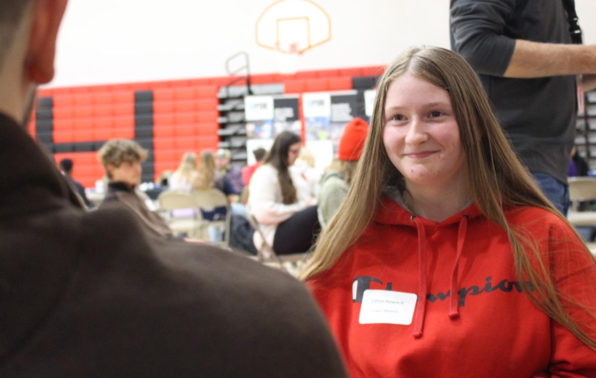 Sophomore Tessa Howard performing a mock interview with an employee from Adhesives Research, Inc.
Adhesives Research is located in southern York County and is responsible for technology in healthcare, electronics, industrial work, and splicing tape.
Photograph by Brennan Ledesma
