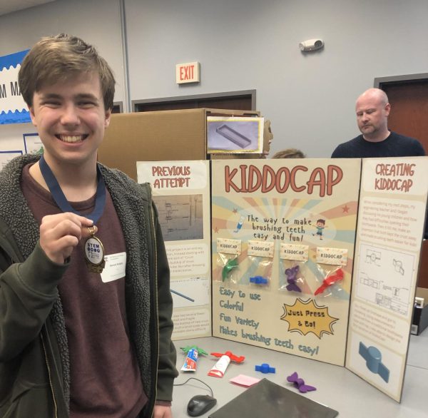 Sam Sedgley takes home the first place prize at the PA Media and Design Competition. 
Photograph by Wade Bowers