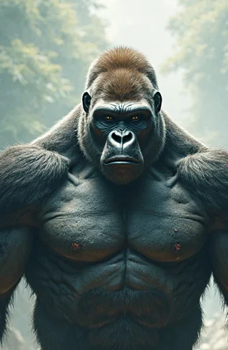 AI Slop of 100 men fighting 1 Gorilla