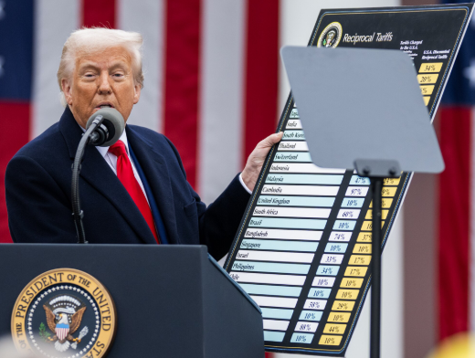 President Donald Trump signs an Executive Order on the Administrations tariffs plans.