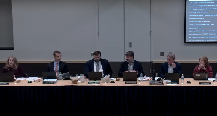 The school board works through the Jan. 15 agenda during the four-hour meeting.