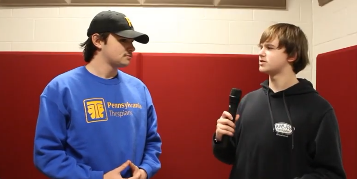 Senior William Dumm talks to Reporter Rhys Sanders about taking on the responsibility of two roles in the Spring musical "Anastasia." Screenshot by Rhys Sanders