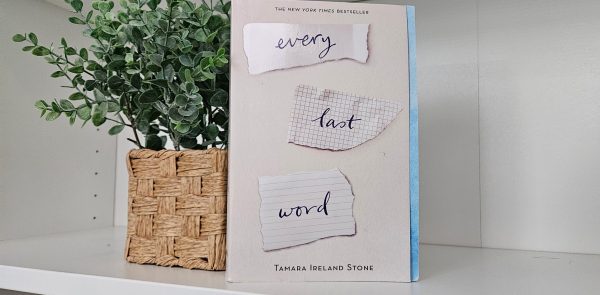 “Every Last Word” sits, displayed on a book shelf. Photograph by Lilly Kruzic