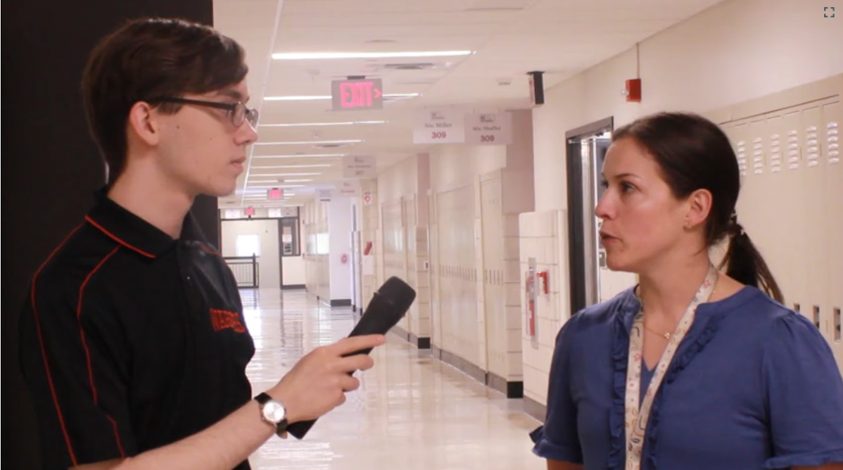 Feeser talks with Lease about her new role. Photograph by Lilly Kruzic.
